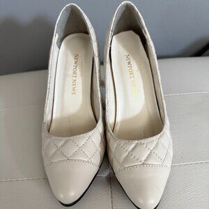 Newport News Quilted White Heels